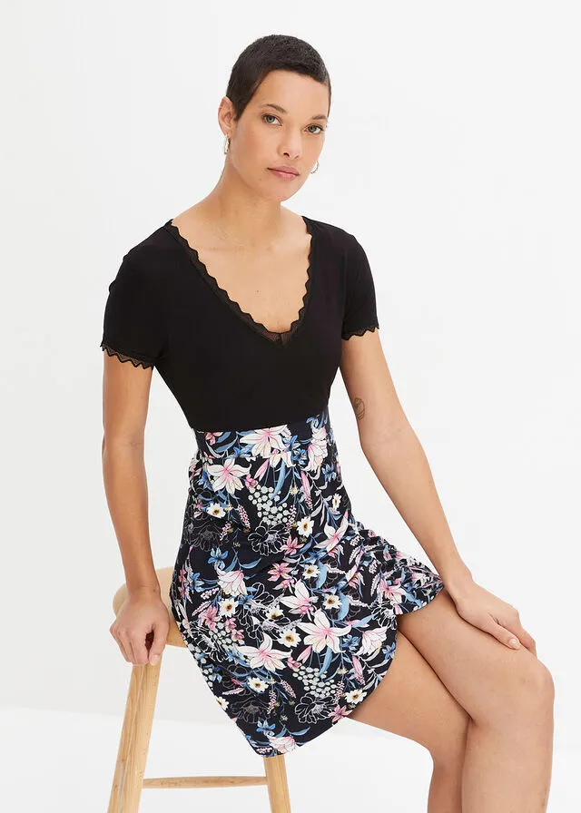 Vestido Negro de flores