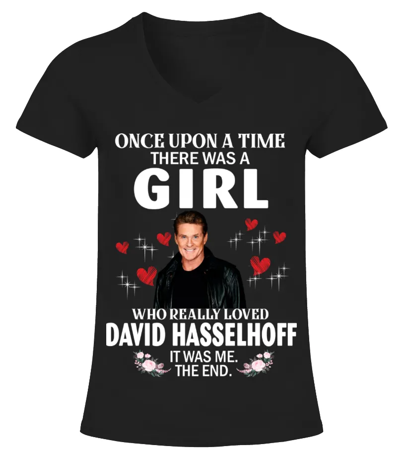 WHO REALLY LOVED DAVID HASSELHOFF Camiseta cuello pico Mujer