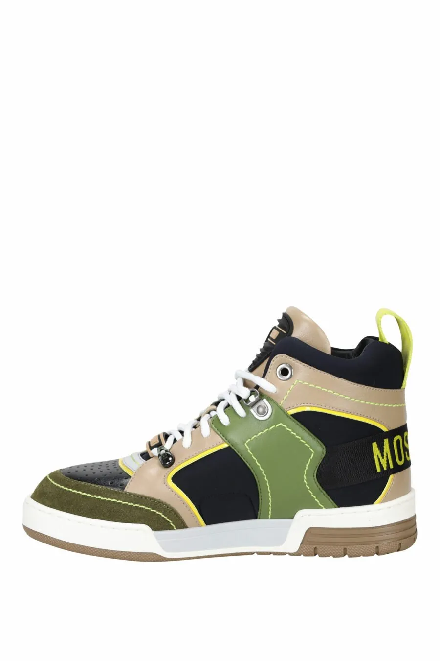 Zapatillas altas beige mix verde con logo