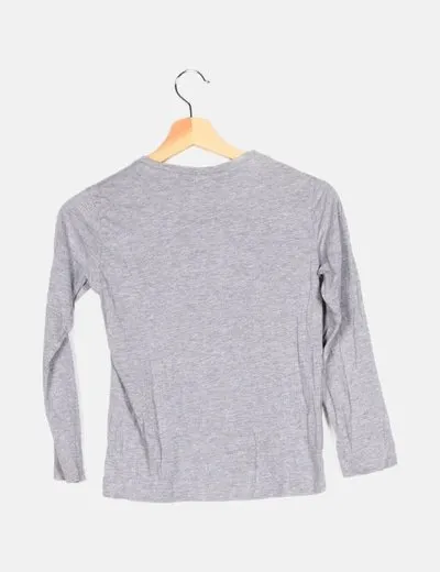 Zara Camiseta gris básica