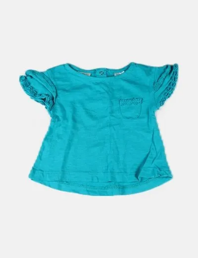 Zara Camiseta verde básica