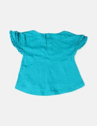 Zara Camiseta verde básica