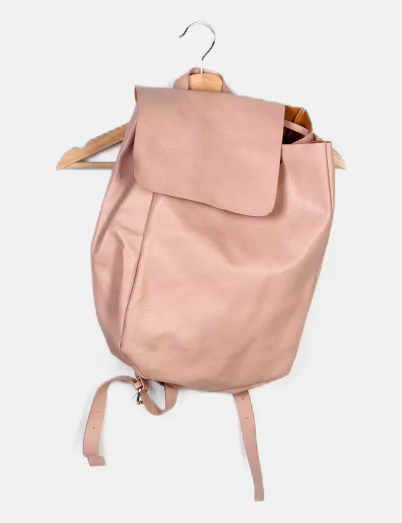 Zara Mochila polipiel rosa